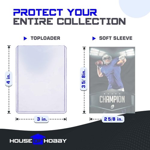 200pc Top Loaders | Hard Plastic Card Sleeves & Penny Sleeves Bundle for Trading Cards