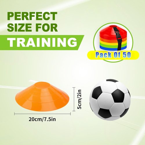 **Ashsajkd Agility Soccer Cones Set - 25/50/100 Cones with Carry Bag for Football & Basketball Training**