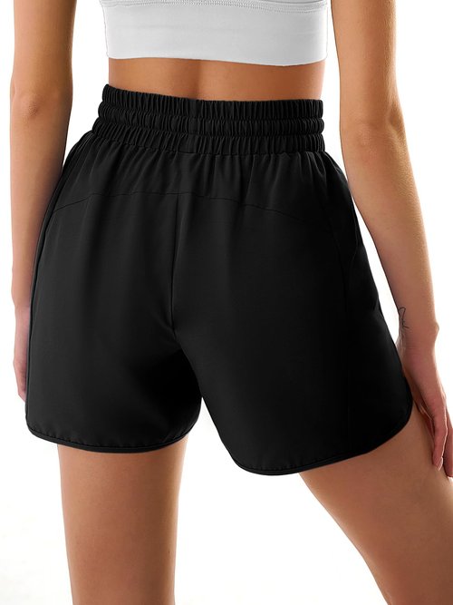 3rd hill Women's 5" Athletic Running Shorts Quick Dry Lightweight Workout Gym Shorts with Zipper Pockets UPF 50+ Black M