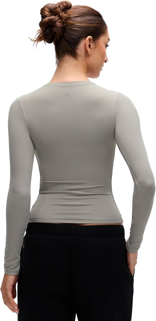 CRZ YOGA Softembrace Long Sleeve Crewneck Shirt for Women - Casual Fitted Fall Top