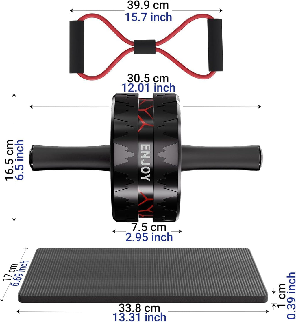 Readaeer Ab Roller Wheel Kit - Complete Ab Workout Set with Resistance Bands & Knee Mat