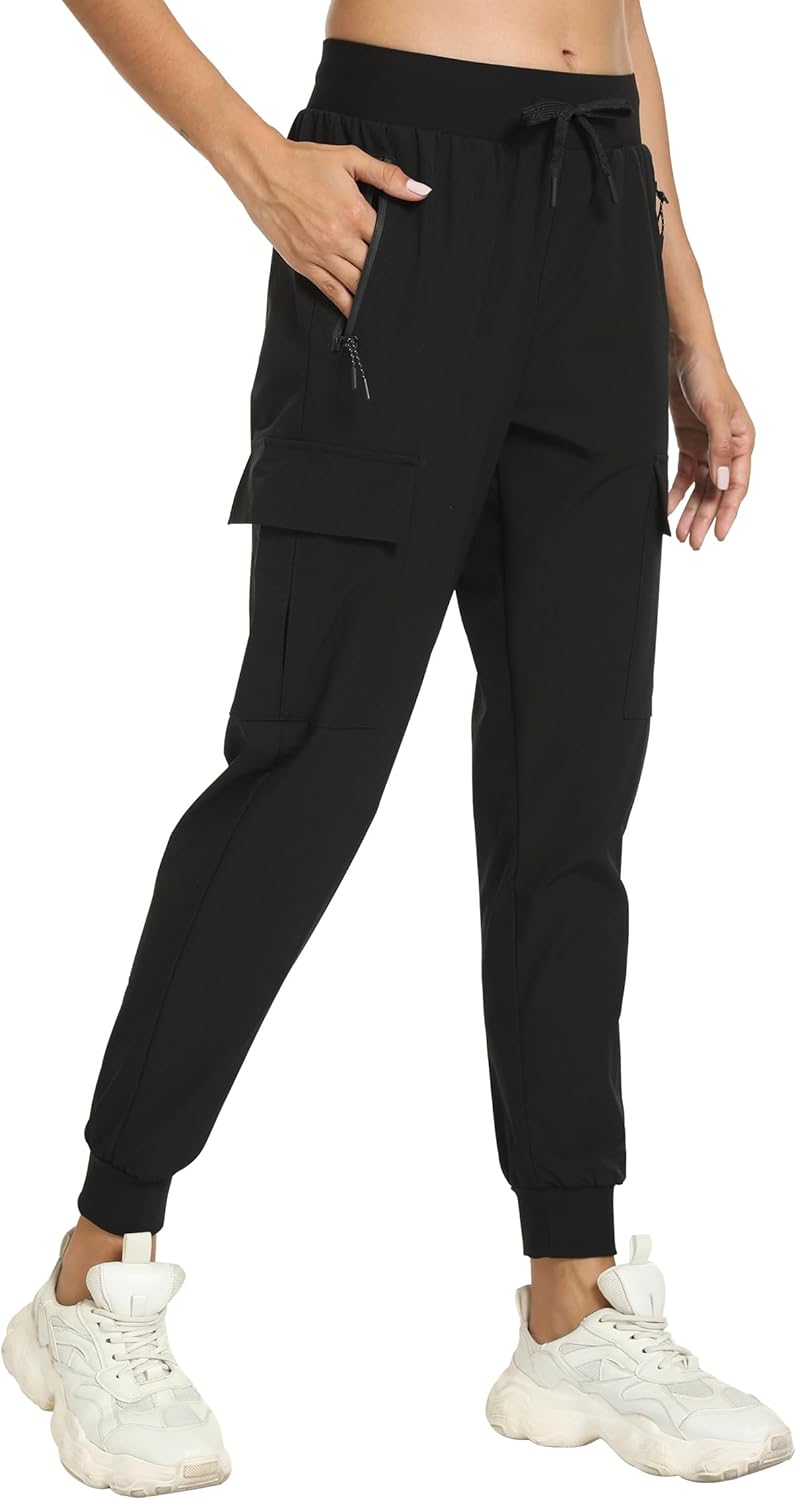 Skiennix Women's Cargo Hiking Pants - Lightweight Quick-Dry Joggers for Travel & Outdoor Activities