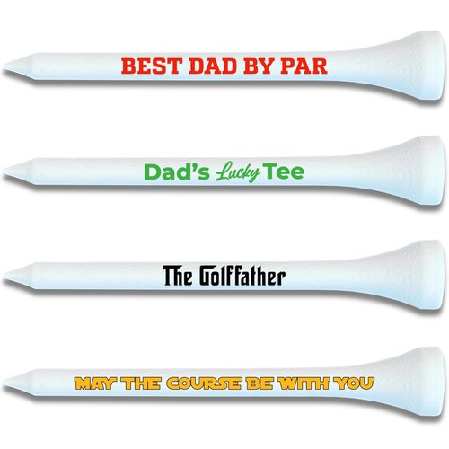 Best Dad Golf Tees or Best Grandpa Golf Tees - Set of 40 Golf Tees in Bulk - Best Dad by Par Tees - Golf Tee Gift Set