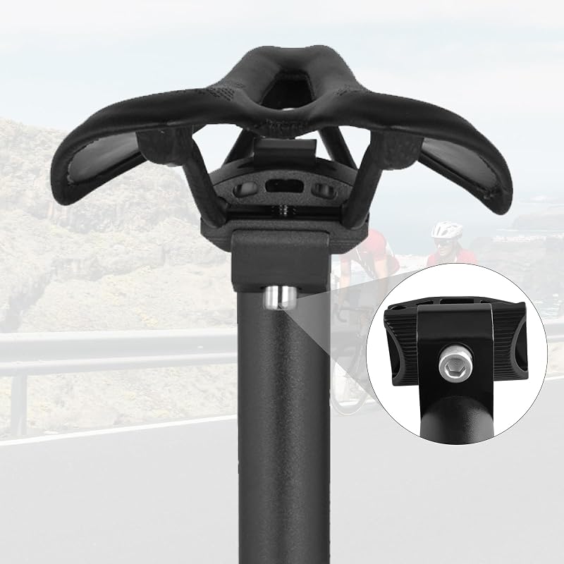 TRIWONDER Bike Seat Post 350mm Aluminum 25.4-31.6mm, 6 Sizes, Black 02