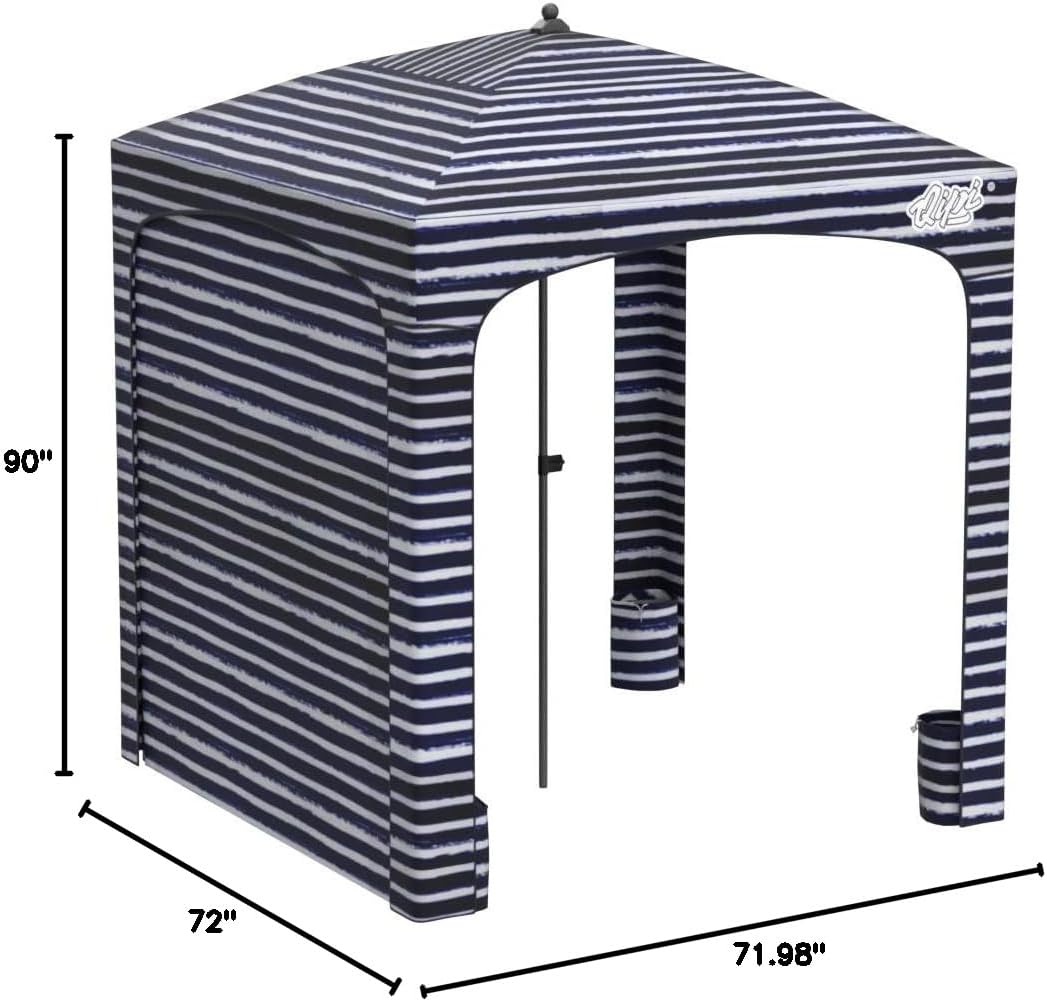 Qipi Beach Cabana - Portable 6' x 6' Waterproof Canopy with UPF 50+ UV Protection | Easy Setup Shade for Family & Friends
