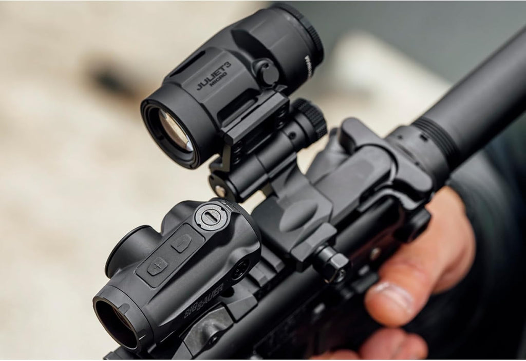 SIG SAUER ROMEO5 Gen II Red Dot Sight with 3x22mm JULIET3-Micro Magnifier | Waterproof & Adjustable Shooting Optic Combo