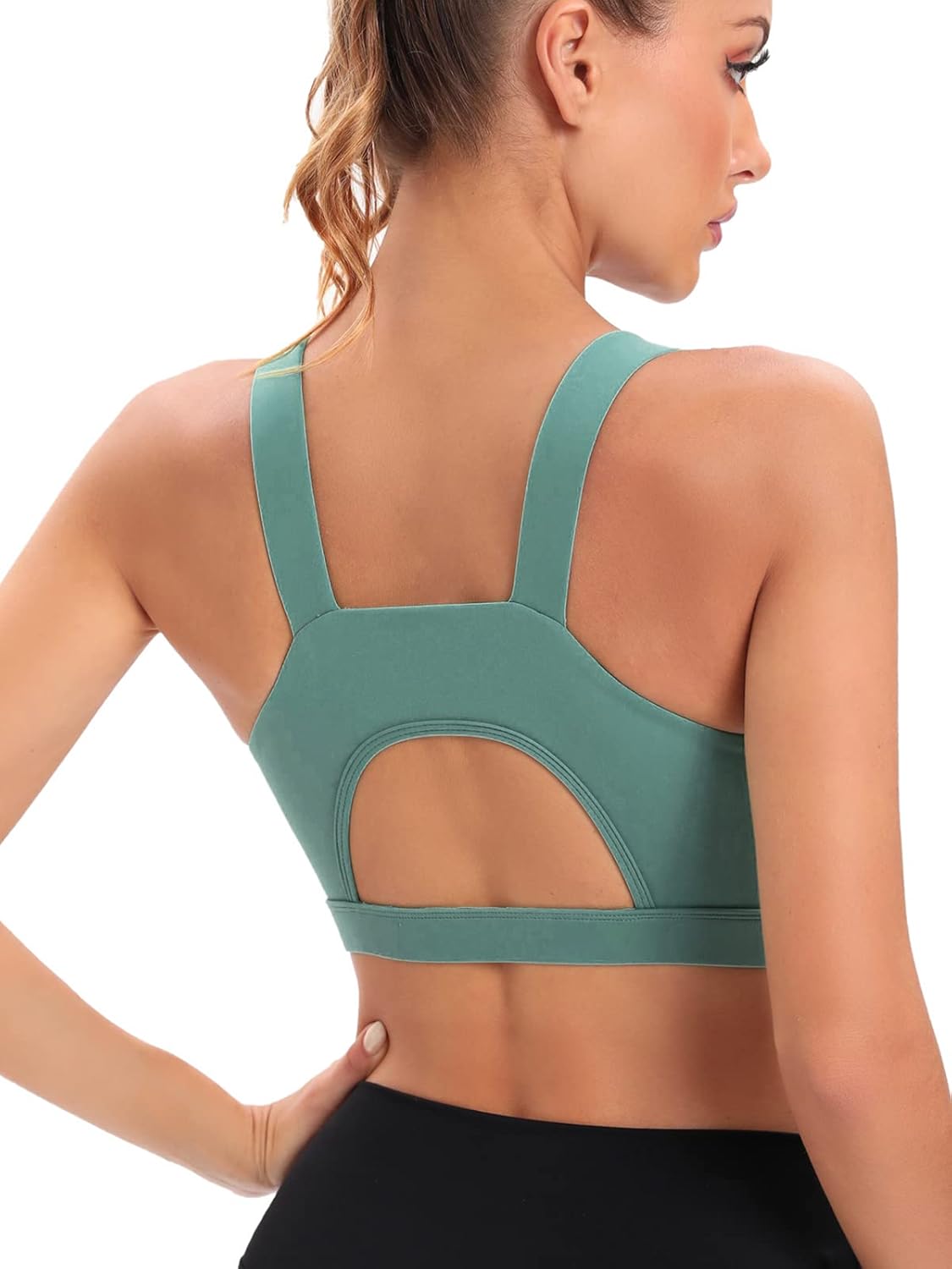 RUNNING GIRL High Impact Sports Bra - Racerback Workout Crop Top for Ultimate Comfort & Support