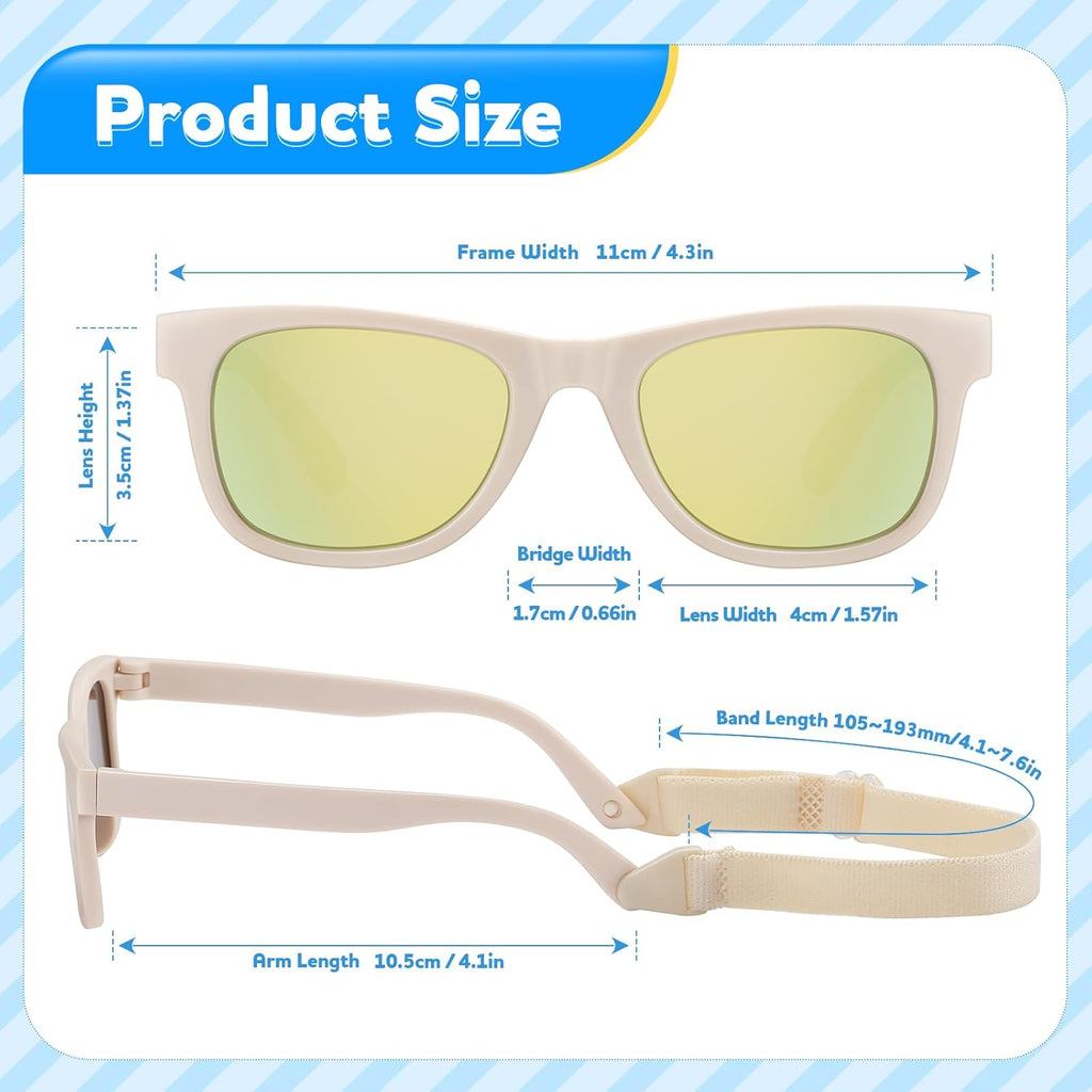 Skiennix Baby Sunglasses - UV400 Protection for Infants & Toddlers, 3 Pack for Ages 0-24 Months