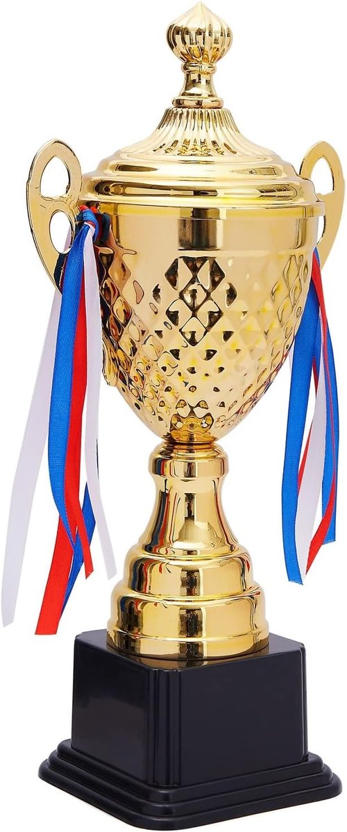 Juvale Gold Trophy Cup - Versatile Tournament & Championship Award - Perfect for Soccer, Basketball & Golf - 15.2 x 7.5 x 5 in