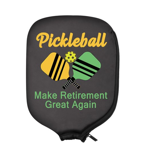 HOLLP 2PC Pickleball Paddle Covers Pickleball Make Retirement Great Again Funny Pickleball Paddle Pouch Gift (Make Retirement Great Again)