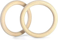 Double Circle Wood Gymnastic Rings - Premium Exercise Rings with Video Guide for CrossFit & Bodyweight Training