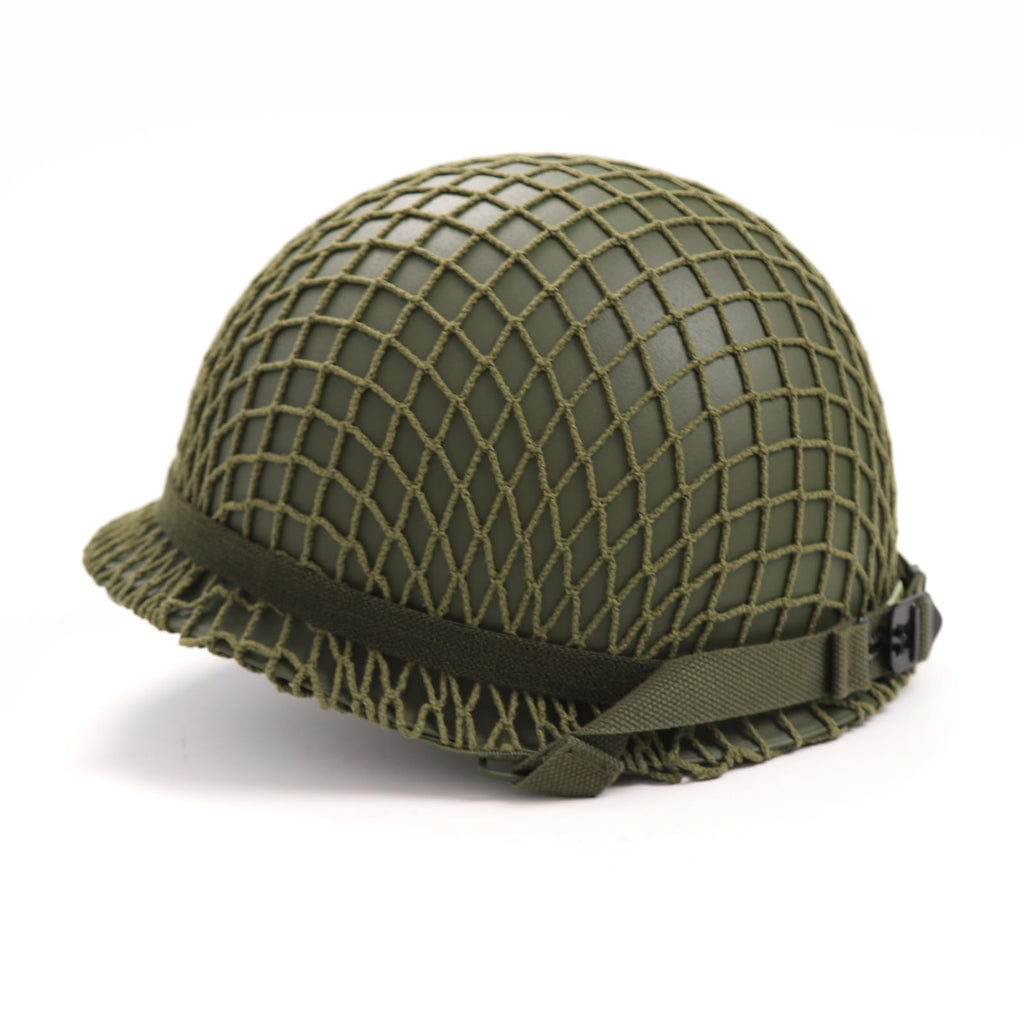 WW2 WWII US M1 Helmet Fixed Bale with Chin Strap WWII Style Double Shells Reproduction (Helmet)