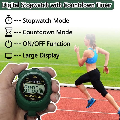 Digital Stopwatch Timer by [Brand Name] - 2 Pack with Large Display & Countdown Feature | AAA Battery Included