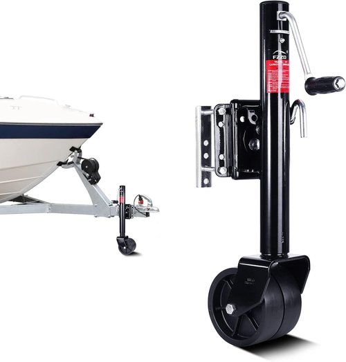 FZZD 2000lbs Heavy Duty Trailer Jack - Swivel Wheel Design with 12" Lift for RVs and Boats