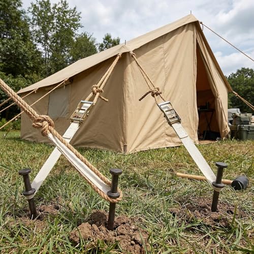 Double Head Steel Stakes 3/4 x 36 Inch Heavy Duty Ground Anchors - Pack of 4