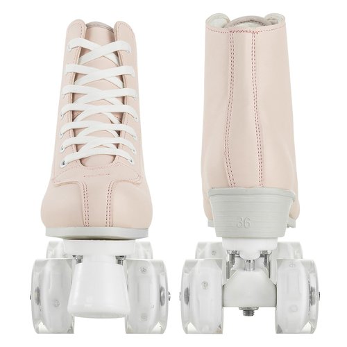 Roller Skates for Women PU Leather Four-Wheel Roller Skates Indoor Outdoor Skating Shoes