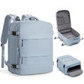 Large Travel Backpack Carry on Flight Approved Mochila De Viaje Carry on Backpack for Airplanes Spirit Airlines Personal Item Bag 18x14x8 Inches Travel Bag Traveling Backpack for Women Men Grey Blue