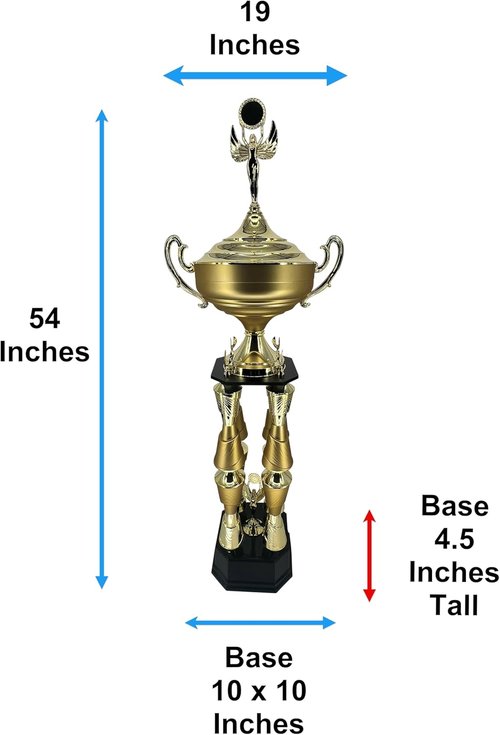 Express Medals Giant 54-Inch Tall Trophy Cup Award - Custom Engraving, Gold/Red/Blue Options