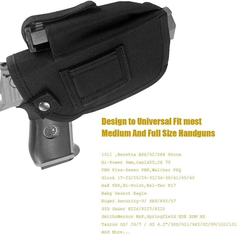 Skiennix Concealed Carry Gun Holster - IWB/OWB for Handgun with Laser Light | Ambidextrous Design