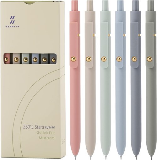 Ddaowanx Gel Pens - 6 Pack 0.5mm Quick Dry Black Ink Fine Point for Smooth Writing | Cute Office Supplies
