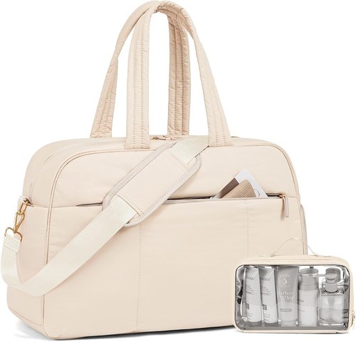 LOVEVOOK Travel Duffel Bag - Water-Resistant Gym Bag with Shoe Compartment & Wet Pocket - Stylish Weekender