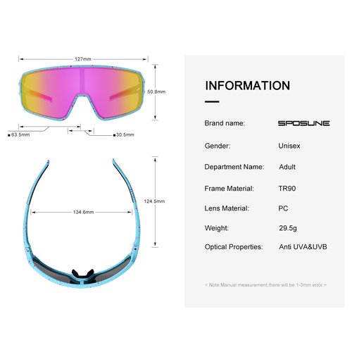 SPOSUNE Polarized Cycling Glasses for Men Women, UV400 Bike Sunglasses - Sport Eyewear for Bicycle Baseball Running MTB