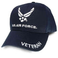 VetFriends.com US Air Force Veteran Baseball Hat with Embroidered Air Force Wings Logo - Officially Licensed Blue
