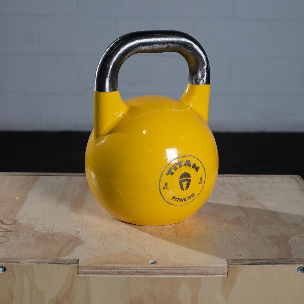 Titan Fitness Competition Kettlebell - Durable Single Piece Casting for Full Body Workouts | KG Markings