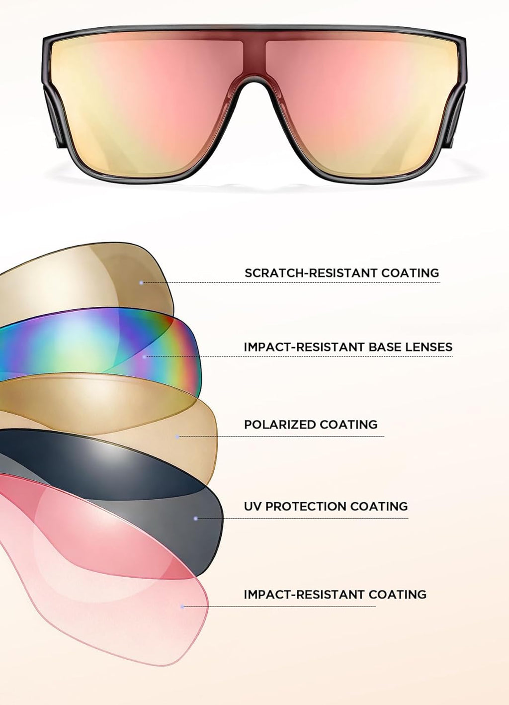 Z87 Fashion Sunglasses - Polarized UV400 Protection for Men | Ideal for Driving, Fishing & Outdoor Activities - Pink