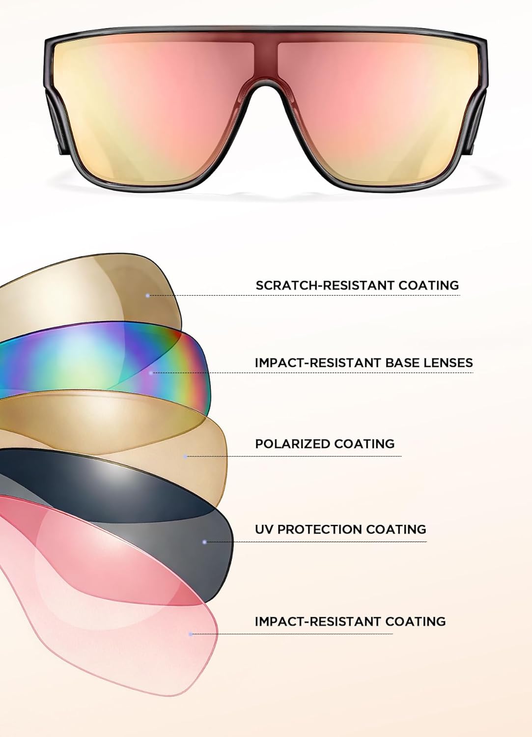 Z87 Fashion Sunglasses - Polarized UV400 Protection for Men | Ideal for Driving, Fishing & Outdoor Activities - Pink