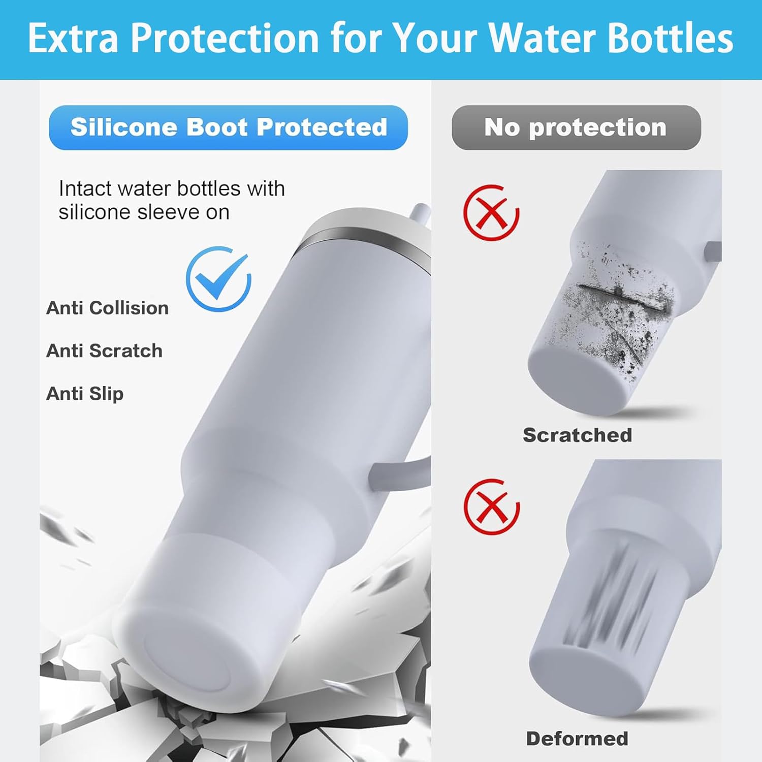 Skiennix Silicone Boot - Anti-Scratch Protective Sleeve for Hydro Flask | Fits 12oz-40oz Bottles