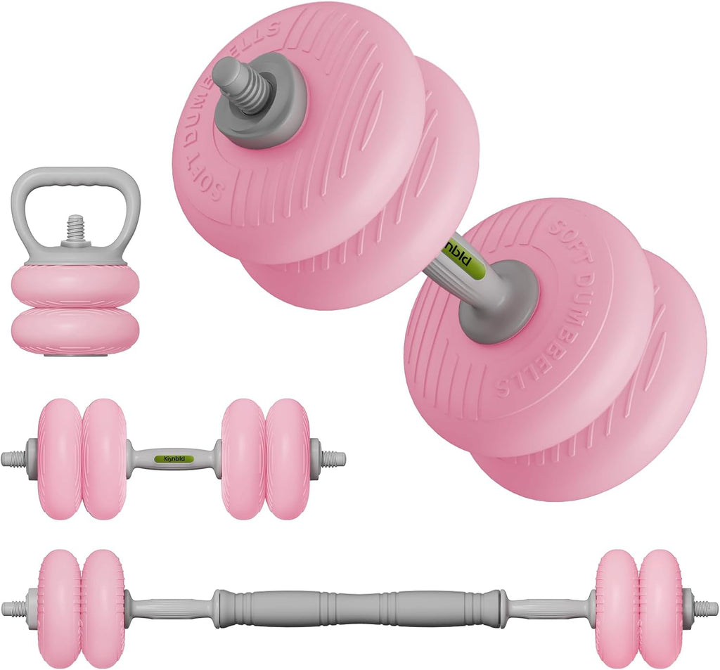 Skiennix Adjustable Dumbbell Set - 4-In-1 SoftShell Weights (13/18/22/35LBS) for Home Gym Fitness