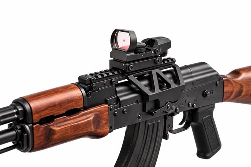 Gotical Side Rail Scope Mount with Picatinny System, CNC Aluminum Side Rail Scope Mount, Red Green Reflex Sight with 4 Reticles