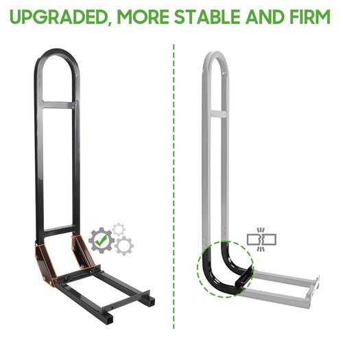 10L0L Universal Golf Cart Rear Seat Safety Grab Bar Fits Club Car, EZGO, for Yamaha with Safety Triangles Red Directive Design (Trailer Hitch Not Included)