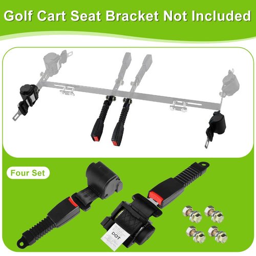 LEAPGOMAX Retractable 61" DOT Seatbelts, Universal 2 Point Adjustable Seat Belts for Golf Carts EZGO, Yamaha, Club Car, ICON, Star, Zone Golf Carts, Go Kart, Forklift (2 Set)