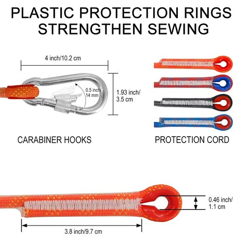NewDoar CE Certified Right Hand Ascender 10mm Static Climbing Rope (Black/33ft/10M) Climbing Equipment Fire Rescue Rope