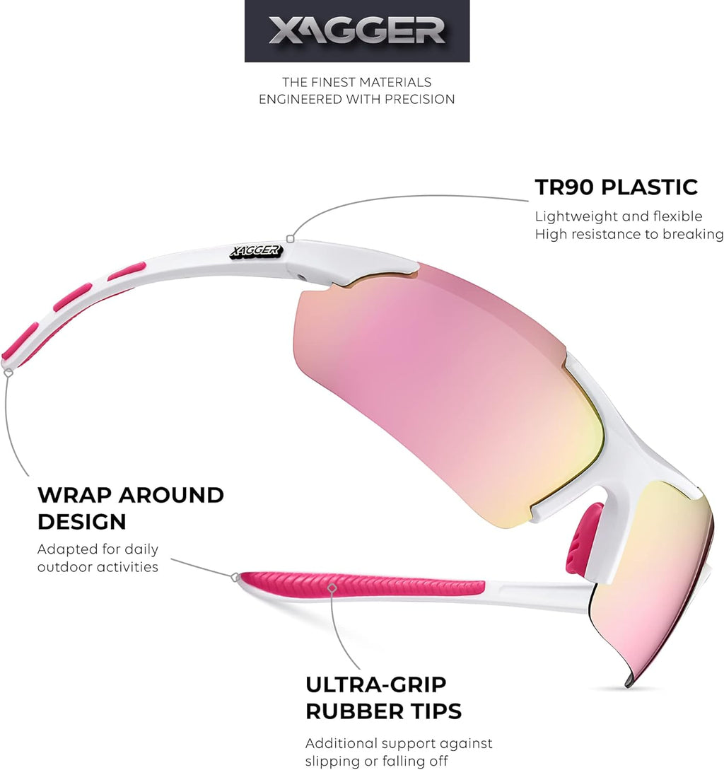 Xagger Polarized Sports Sunglasses - UV400 Protection for Men & Women | Ideal for Running, Baseball, Cycling