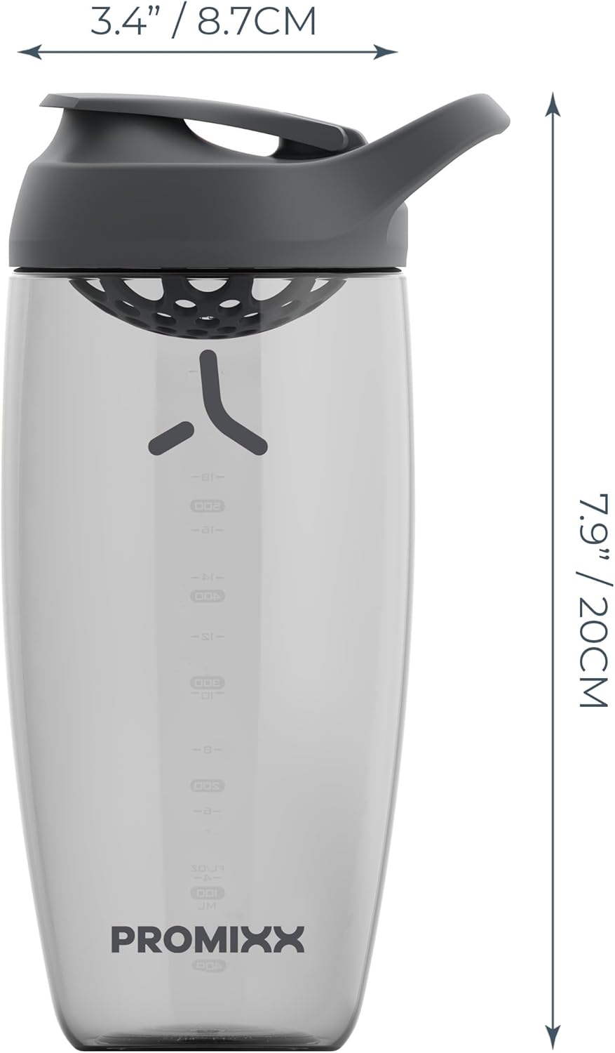 Promixx Pursuit Protein Shaker Bottle - 24 oz Silent No-Ball Mixer | Leak-Proof, BPA-Free, Easy-Clean Design