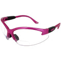 Global Vision Eyewear Cougar Bifocal Women's Safety Glasses Dark Pink Nylon Frame Clear Lenses