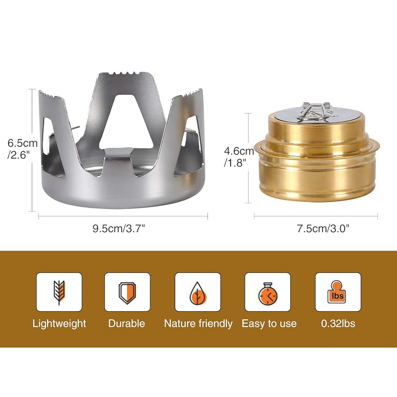 Redcamp Mini Alcohol Stove for Backpacking - Silver