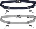 Skiennix Race Belt - Comfortable Triathlon Running Number Holder with 6 Gel Loops | Light Gray/Navy Blue, 2 Pcs