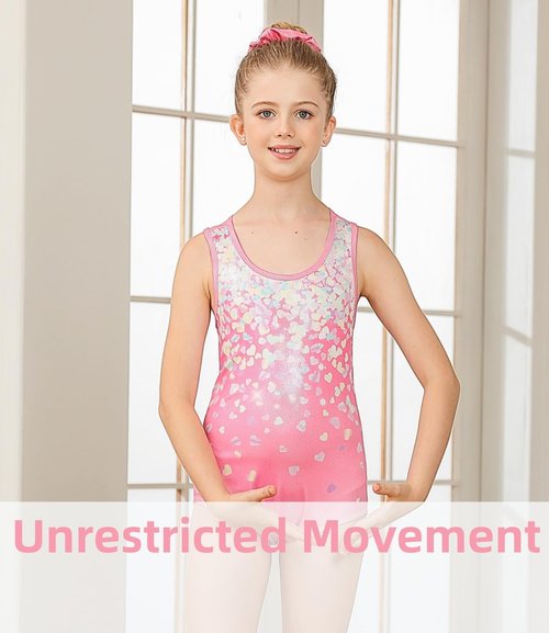 Idgreatim Gymnastics Leotards for Girls - Shiny Tumbling Outfits with Shorts | Sizes 5-10 Years