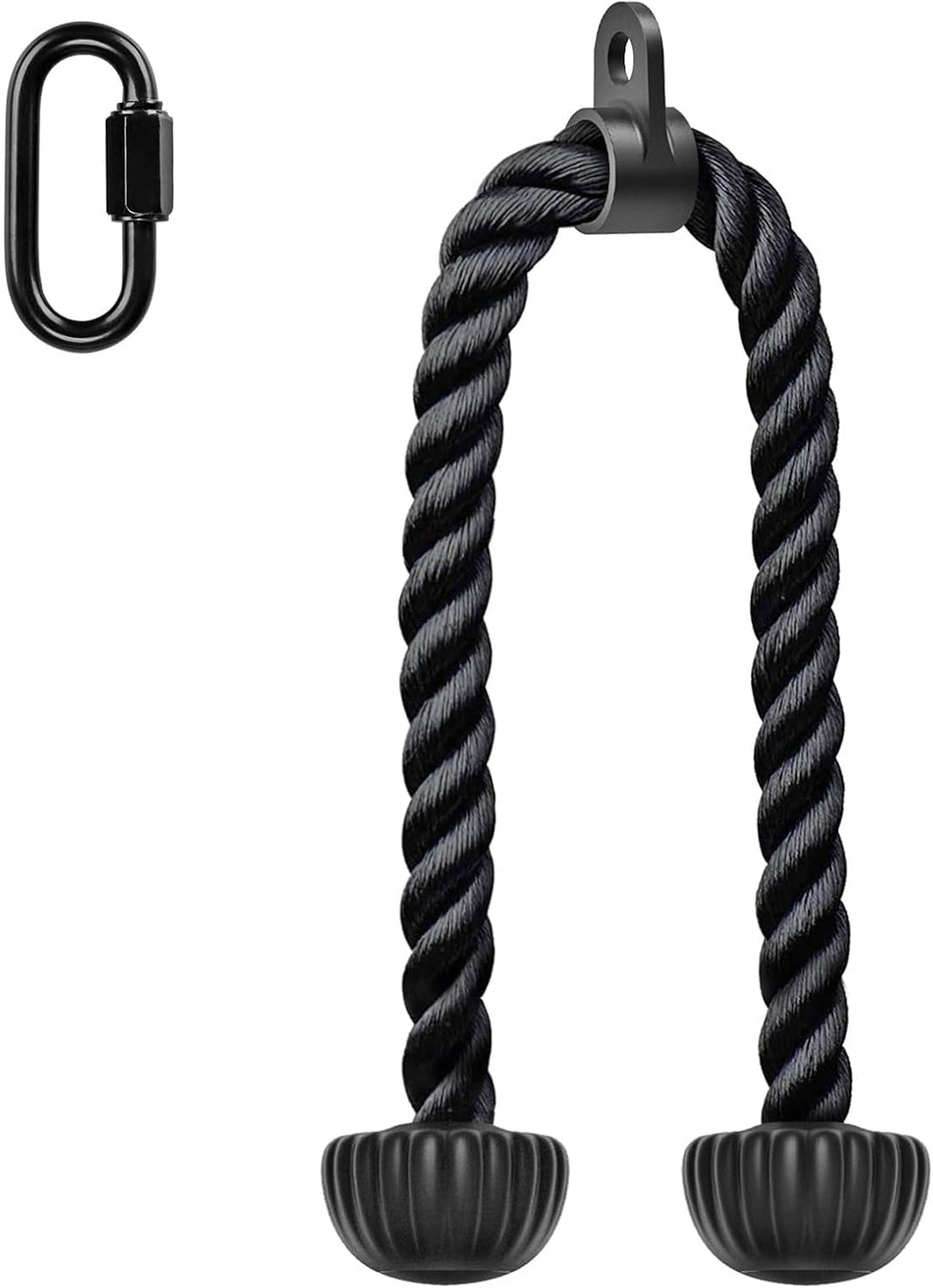 SELEWARE Triceps Rope - Non-Slip Soft Rubber Ends for Home Gym | 28 & 36 Inch LAT Pulldown Attachment in Black and Orange