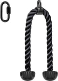 SELEWARE Triceps Rope - Non-Slip Soft Rubber Ends for Home Gym | 28 & 36 Inch LAT Pulldown Attachment in Black and Orange