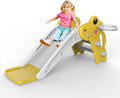 Skiennix Toddler Slide - Indoor/Outdoor Playset with Ball & Hoop, Non-Slip Steps | Yellow, Ages 1-3