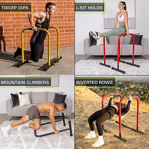 Adjustable Power Dip Station for Home Gym - Black/Lite