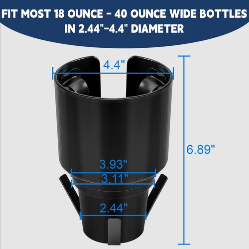 2 Pack Golf Cart Heater Propane Cup Holders, Universal Golf Cart Cup Holder for Outdoor, Fits 18-40 oz Water Bottles, Upgraded Accessories, Replacement Holder for 1 lb Portable Propane Heater, Black