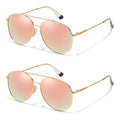 TJUTR Tangle Free Aviator Sunglasses for Women & Men, Polarized UV Protection Trendy Shades, No-Snag Metal Frame Glasses