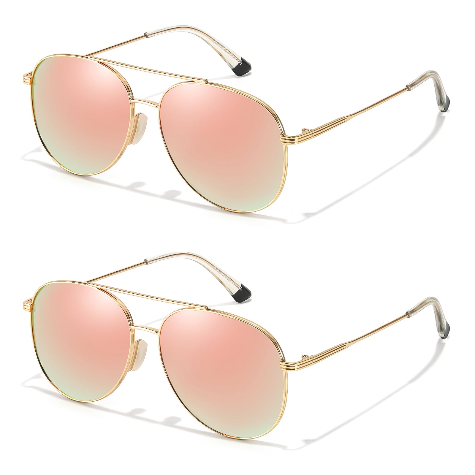 TJUTR Tangle Free Aviator Sunglasses for Women & Men, Polarized UV Protection Trendy Shades, No-Snag Metal Frame Glasses