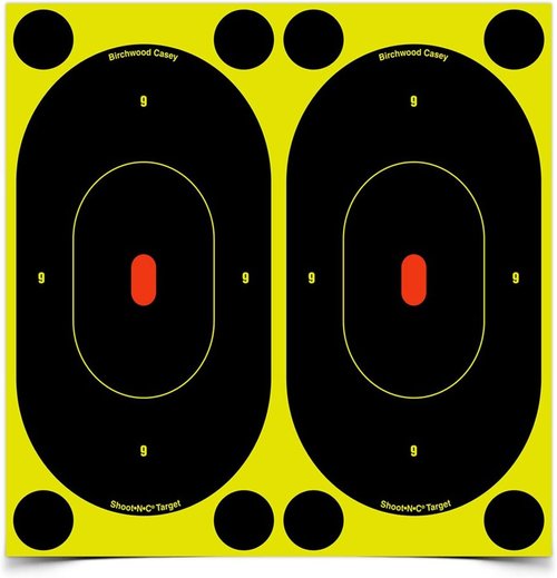 Birchwood Casey Shoot-N-C Oval Silhouette Targets - Self-Adhesive, Highly Visible Instant Feedback